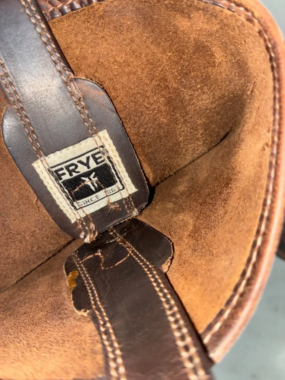 Vintage FRYE Leather Square Toe Campus Boots Men's 10.5 M Brown
